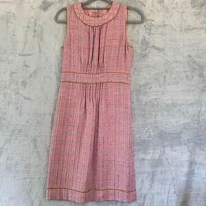 Chanel RUNWAY 04P Pink Tweed Silk Wool Blend Sleeveless Dress FR36 US4 Deadstock
